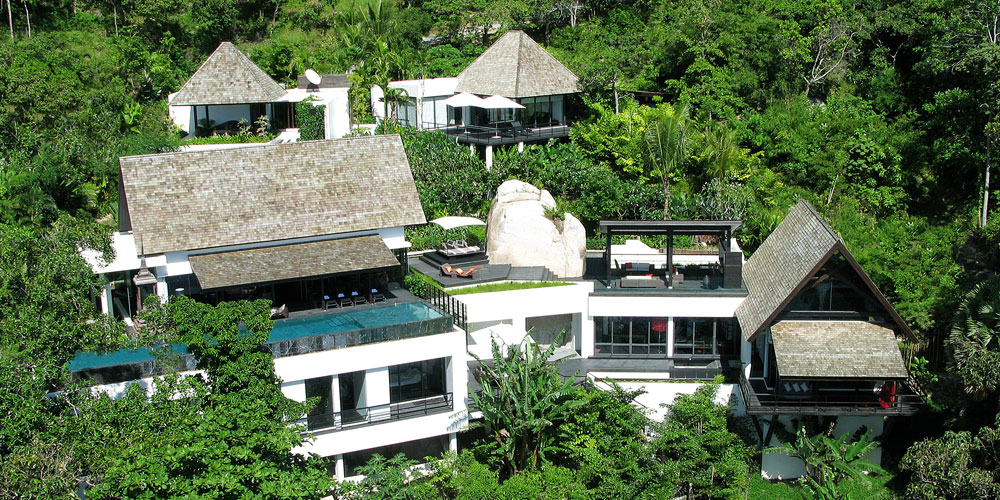 Villa Yin on a cliff on the aptly named Millionaires Mile Kamala Phuket
