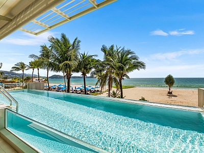 Exclusive Beachfront Residence 2 Bed 2.5 Bath with Pool and Panoramic Sea Views