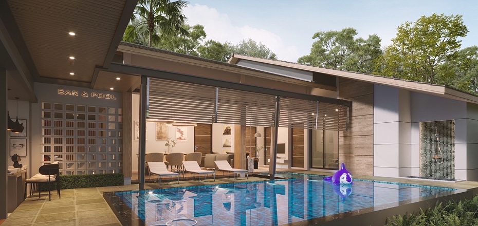 The new Three-bedrooms luxury modern-style pool villa is for sale in Aonang, Krabi